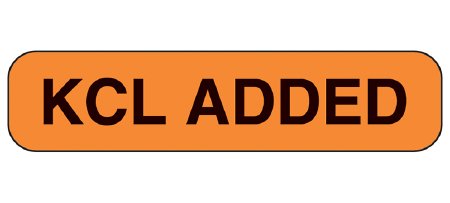 Health Care Logistics Pre-Printed Label Barkley® Advisory Label Orange Paper Kcl Added Black Alert Label 3/8 X 1-5/8 Inch - Pack of 1000 - 2304-PK