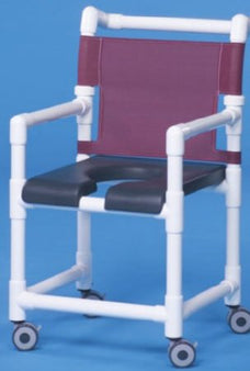 IPU Shower Chair ipu® Fixed Arms PVC Frame Mesh Backrest 300 lbs. Weight Capacity - Each - SC720G-EA