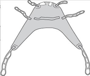 Drive Medical Seat and Back Divided Leg Sling 4 or 6 Point With Head Support Straps - Attached Large 450 lbs. Weight Capacity - Each - 13262L-EA