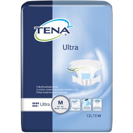 Essity HMS North America Inc Unisex Adult Incontinence Brief TENA® Ultra Medium Disposable Heavy Absorbency - Case of 8 - 67252-CS