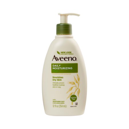 Johnson & Johnson Consumer Hand and Body Moisturizer Aveeno® 12 oz. Pump Bottle Unscented Lotion - Each - 10381370036002-EA