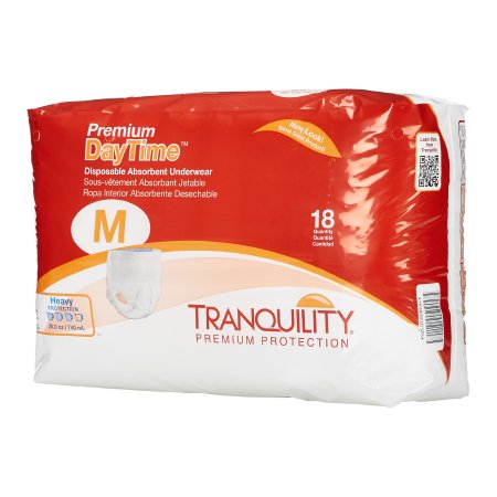 Principle Business Enterprises Unisex Adult Absorbent Underwear Tranquility® Premium DayTime™ Pull On with Tear Away Seams Medium Disposable Heavy Absorbency - Case of 72 - 2105-CS
