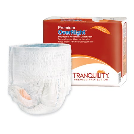 Principle Business Enterprises Unisex Adult Absorbent Underwear Tranquility® Premium OverNight™ Pull On with Tear Away Seams X-Small Disposable Heavy Absorbency - Case of 88 - 2113-CS