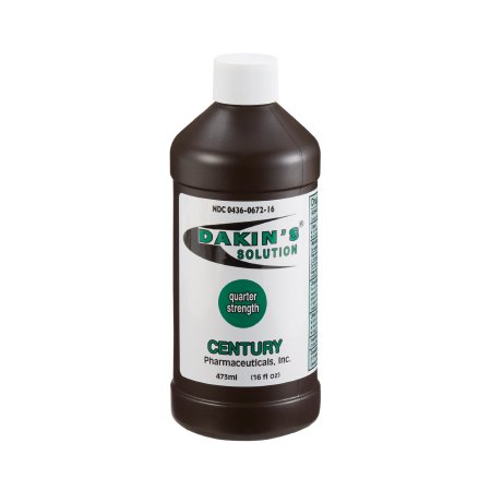 Century Pharmaceutical Wound Cleanser Dakin's® Solution Quarter Strength 16 oz. Twist Cap Bottle NonSterile Antimicrobial - Each - 00436067216-EA