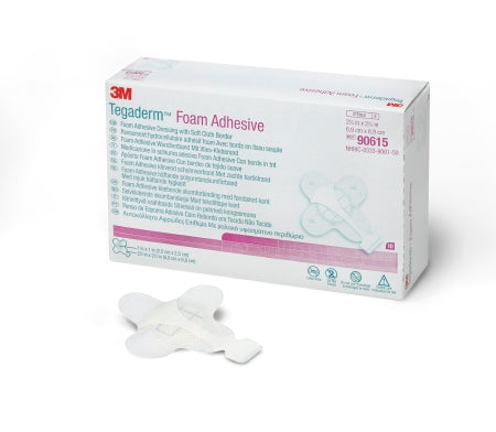 3M Foam Dressing 3M™ Tegaderm™ High Performance 2-3/4 X 2-3/4 Inch With Border Film Backing Acrylic Adhesive Square Sterile - Box of 10 - 90615-BX