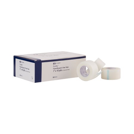 Cardinal Hypoallergenic Medical Tape Kendall™ Hypoallergenic Clear Transparent 1 Inch X 10 Yard Plastic NonSterile - Case of 120 - 8534C-CS
