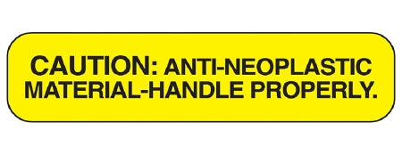 Health Care Logistics Pre-Printed Label Barkley® Warning Label Yellow Paper Caution Anti-Neoplastic Material Black 3/8 X 1-5/8 Inch - Pack of 10 - 2136-PK