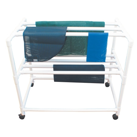 MJM International Linen Cart with Cover 2 Shelves 75 lbs. per Shelf Weight Capacity PVC 3 Inch Twin Casters - Each - 325-2C-EA