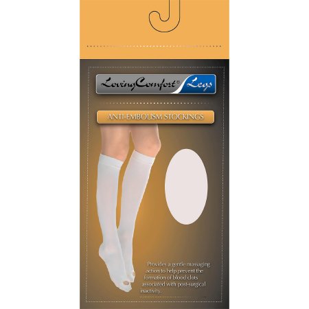 Scott Specialties Anti-embolism Stocking Loving Comfort® Knee High X-Large Beige Inspection Toe - Pair of 2 - 1646 BEI XL-PR