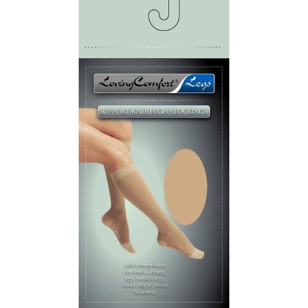 Scott Specialties Compression Stocking Loving Comfort® Knee High Large Beige Closed Toe - Pair of 2 - 1666 BEI LG-PR