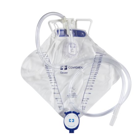Cardinal Urinary Drainage Bag Dover® 2000 mL Sterile Anti-Reflux Barrier - Each - 6206-EA
