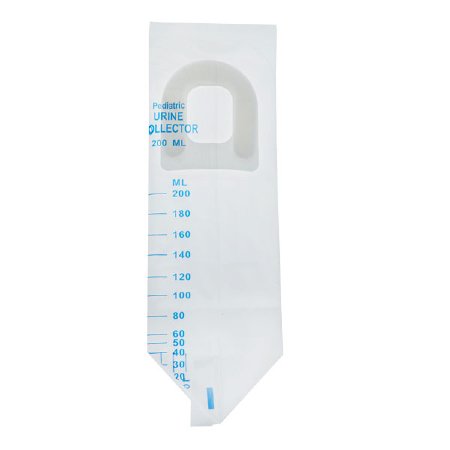 Amsino International Pediatric Urine Collection Bag AMSure® 200 mL (7 oz.) Adhesive Closure Unprinted Sterile - Case of 50 - AS409-CS
