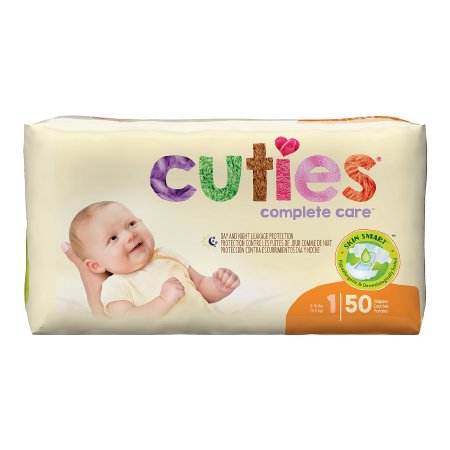 First Quality Unisex Baby Diaper Cuties® Size 1 Disposable Heavy Absorbency - Pack of 1 - CR1001-PK