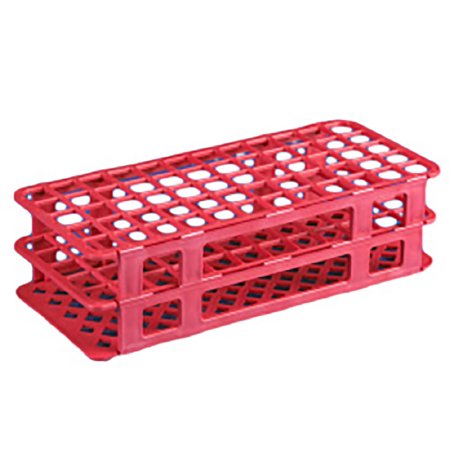 Globe Scientific Stacking Test Tube Rack Globe® Scientific 456500 Series 60 Place 15 to 17 mm Tube Size Red 2-4/5 X 4-1/8 X 9-3/5 Inch - Each - 456510-EA