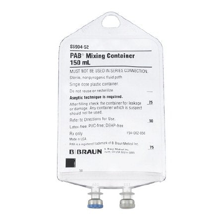 B. Braun Empty Partial Additive Bag PAB® 150 mL - Case of 48 - S5904-52-CS