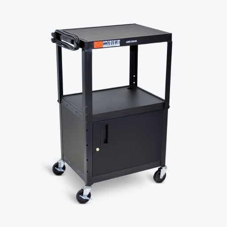 Luxor Multimedia Cart AVJ42 Series 24 W X 18 D X 24 to 42 H Inch 24 X 18 Inch Shelf - Each - AVJ42C-EA