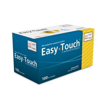MHC Medical Standard Insulin Pen Needle EasyTouch™ 31 Gauge 5 mm Length NonSafety - Box of 100 - 831361-BX