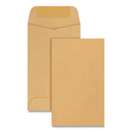 Quality Park™ Kraft Coin and Small Parts Envelope, #3, Round Flap, Gummed Closure, 2.5 x 4.25, Brown Kraft, 500/Box - Box of 1 - QUA-50260-BX
