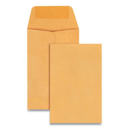 Quality Park™ Kraft Coin and Small Parts Envelope, #1, Extended Square Flap, Gummed Closure, 2.25 x 3.5, Brown Kraft, 500/Box - Box of 1 - QUA-50160-BX