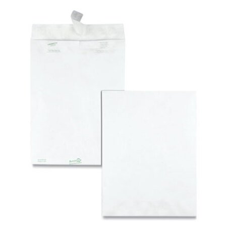 Survivor® Lightweight 14 lb Tyvek Catalog Mailers, #10 1/2, Square Flap, Redi-Strip Adhesive Closure, 9 x 12, White, 100/Box - Box of 1 - QUA-R1460-BX