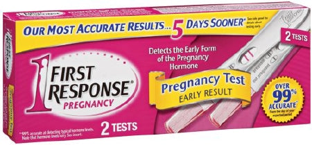 Church and Dwight Reproductive Health Test Kit First Response® Home Test Device hCG Pregnancy Test Urine Sample 2 Tests CLIA Waived - Each - 02260090125-EA