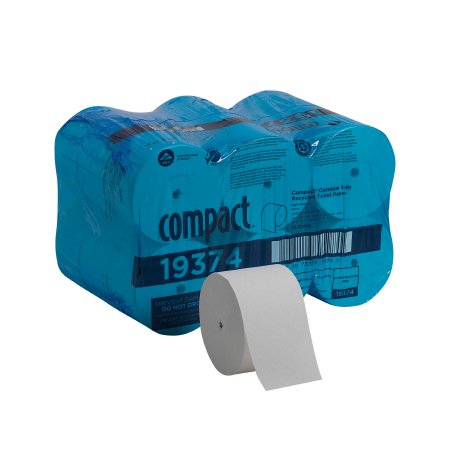Georgia Pacific Toilet Tissue Compact® White 1-Ply Standard Size Coreless Roll 3000 Sheets 3-4/5 X 4-1/20 Inch - Case of 18 - 19374-CS