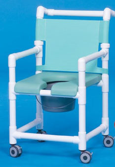 IPU Shower Chair ipu® Fixed Arms PVC Frame Mesh Backrest 17-1/4 Inch Seat Width 300 lbs. Weight Capacity - Each - SC720N-EA