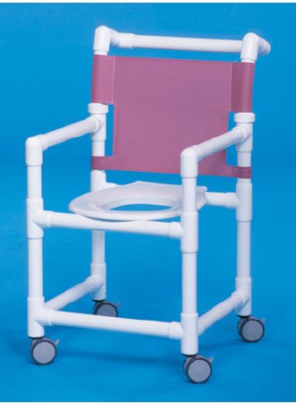 IPU Shower Chair Select Fixed Arms PVC Frame Mesh Backrest 18 Inch Seat Width 300 lbs. Weight Capacity - Each - ESC-20-EA