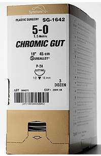 Covidien Absorbable Suture with Needle Chromic Gut HE-3 3/8 Circle Reverse Cutting Needle Size 4 - 0 - Box of 1 - G-1752GK-BX