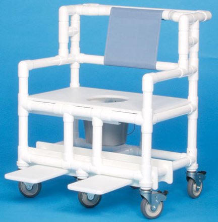 IPU Commode / Shower Chair ipu® Fixed Arms PVC Frame Mesh Backrest 28 Inch Seat Width 700 lbs. Weight Capacity - Each - BSC660P-EA