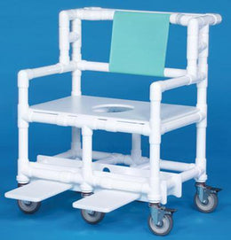 IPU Shower Chair ipu® Fixed Arms PVC Frame Mesh Backrest 28 Inch Seat Width 700 lbs. Weight Capacity - Each - BSC660-EA