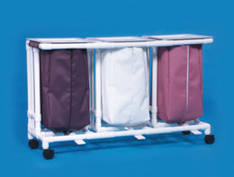 IPU Triple Hamper with Bags Classic 4 Casters 39 gal. - Each - LH23-EA