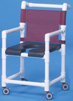 IPU Shower Chair ipu® Fixed Arms PVC Frame Mesh Backrest 17-1/4 Inch Seat Width 300 lbs. Weight Capacity - Each - SC717N-EA