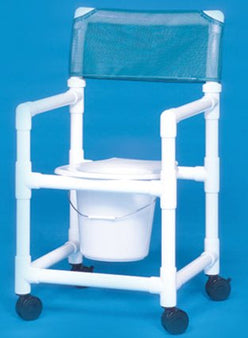 IPU Commode / Shower Chair ipu® Value Line Fixed Arms PVC Frame Mesh Backrest 17-1/4 Inch Seat Width 300 lbs. Weight Capacity - Each - VL SC16 P-EA