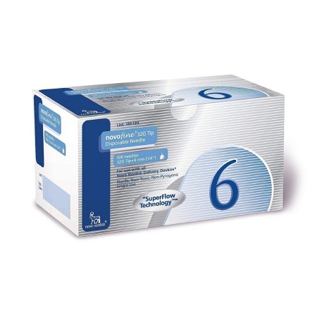 Novo Nordisk Pharmaceutical Standard Insulin Pen Needle NovoFine® 32 Gauge 6 mm Length NonSafety - CT/100 - 00169185189-CT