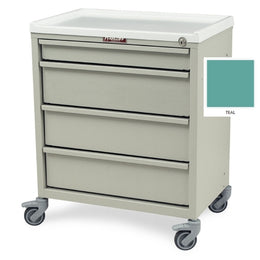 Harloff Treatment Cart ETC Line Steel 15.13 X 23.38 X 27.25 Inch Teal One 2.75 Inch, Three 5.75 Inch Drawer - Each - ETC-4-EA