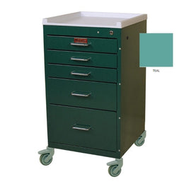Harloff Treatment Cart Mini-Line Steel 18 X 33.75 X 18 Inch Teal 15 X 16.75 Inch, Three 3 Inch, One 6 Inch, One 9 Inch Drawers - Each - 3145K-EA