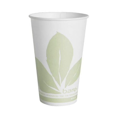 RJ Schinner Co Drinking Cup Bare® Eco-Forward® 12 oz. Leaf Print Wax Coated Paper Disposable - Case of 20 - R12BB-JD110-CS