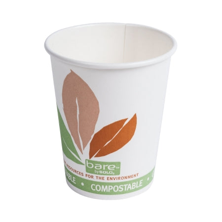 RJ Schinner Co Drinking Cup Bare® Eco-Forward® 10 oz. Leaf Print Paper Disposable - Case of 20 - 370PLA-J7234-CS