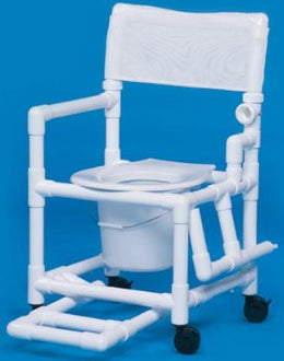 IPU Commode / Shower Chair ipu® Fixed Arms PVC Frame Mesh Backrest 17-1/4 Inch Seat Width 300 lbs. Weight Capacity - Each - VL SC17 P TEAL-EA