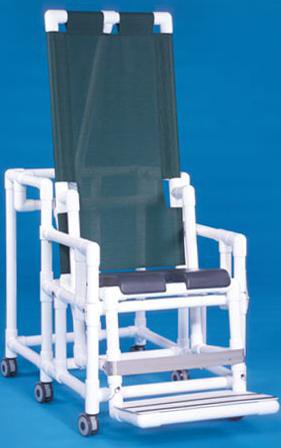 IPU Shower Chair ipu® Easy Tilt Fixed Arms PVC Frame Reclining Mesh Backrest 300 lbs. Weight Capacity - Each - TSC001G-EA