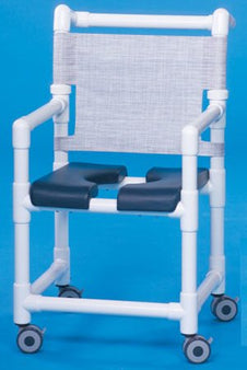 IPU Shower Chair ipu® Fixed Arms PVC Frame Mesh Backrest 17-1/4 Inch Seat Width 300 lbs. Weight Capacity - Each - SC719G-EA