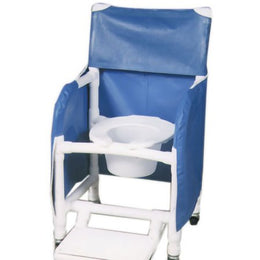 MJM International Commode / Shower Chair MJM International Fixed Arms PVC Frame Mesh Backrest with Pushbar - Each - 118-3-FF-PS-18-10-QT-C-EA