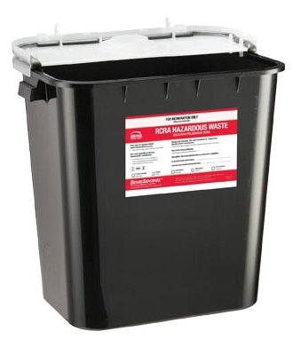 Bemis Healthcare RCRA Waste Container Bemis™ Sentinel Black Base 15-7/8 H X 16-1/2 L X 11-13/16 W Inch 8 Gallon - Case of 10 - 5008 070-CS