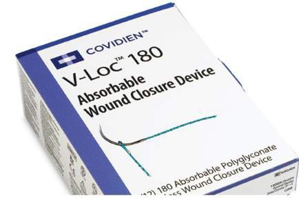Covidien Absorbable Suture with Needle V-Loc™ 180 Wound Closure Device Polyglyconate P-12 3/8 Circle Precision Reverse Cutting Needle Size 3 - 0 Barbed Monofilament - Box of 1 - VLOCL0014-BX