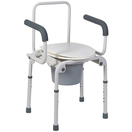 Mabis Healthcare Commode Chair Mabis® Drop Arms Steel Frame Back Bar 14 Inch Seat Width 250 lbs. Weight Capacity - Each - 520-1213-1900-EA