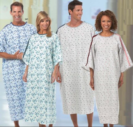 Fashion Seal Uniforms Patient Exam Gown Up to 3X-Large Blue Optix Print Reusable - Each - 727-EA