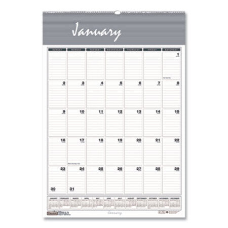House of Doolittle™ Bar Harbor Recycled Wirebound Monthly Wall Calendar, 15.5 x 22, White/Blue/Gray Sheets, 12-Month (Jan-Dec): 2023 - Each - HOD-333-EA