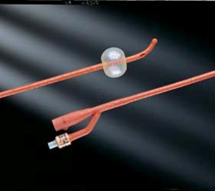 Bard Foley Catheter Lubri-Sil® I.C. 2-Way Coude Tip 5 cc Balloon 16 Fr. Antimicrobial Coated Silicone - Case of 12 - 0170SI16-CS