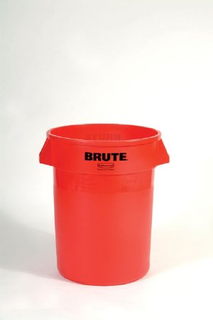 Lagasse Trash Can Rubbermaid® Brute® 32 gal. Round Red Plastic Open Top - Each - RCP2632RED-EA